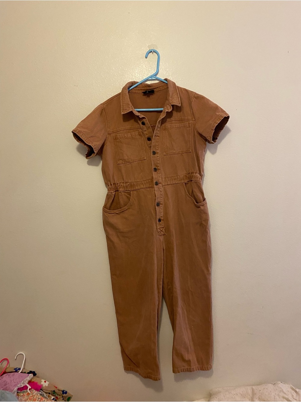 tea n rose Rust Brown Short-Sleeve Jumpsuit